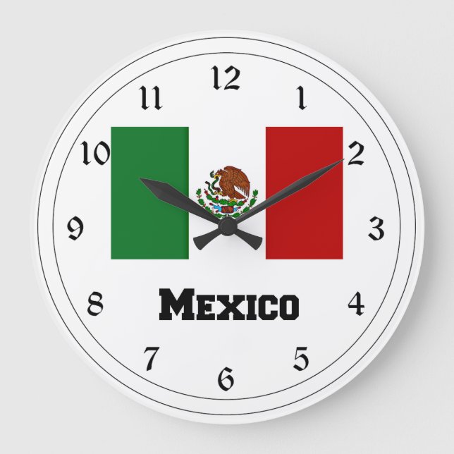 Flag of Mexico Large Clock (Front)