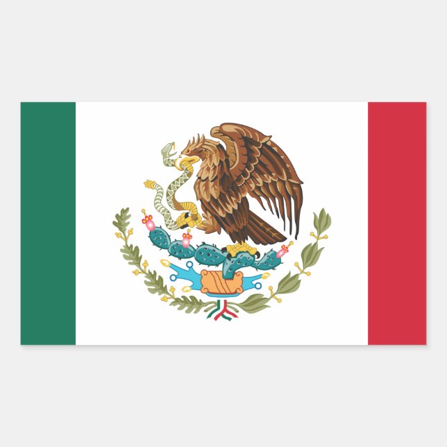 Flag of Mexico - Mexican Flag - Bandera de México Rectangular Sticker (Front)