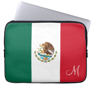 Flag of Mexico Monogrammed Laptop Sleeve