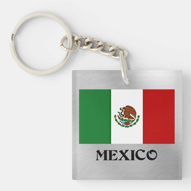Flag of Mexico, popular design Key Ring (Front)