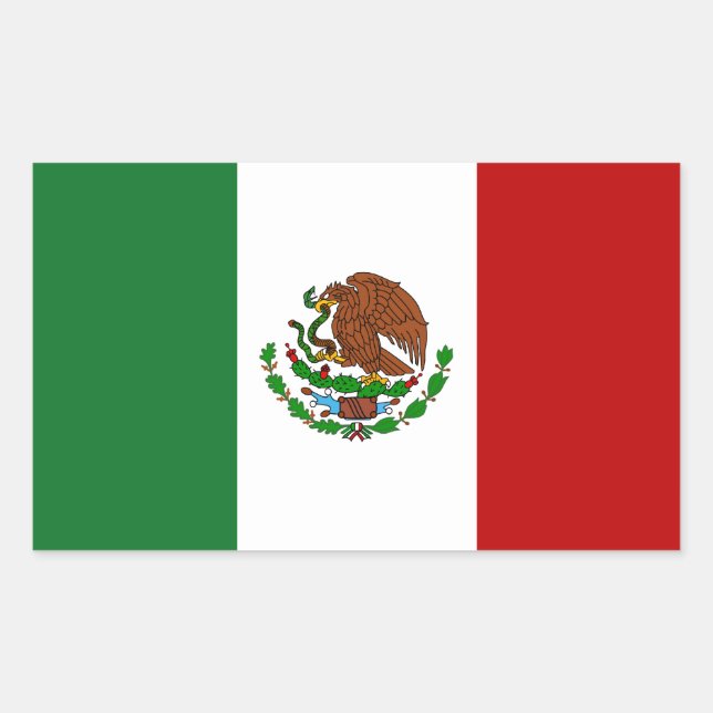 Flag of Mexico Rectangular Sticker (Front)