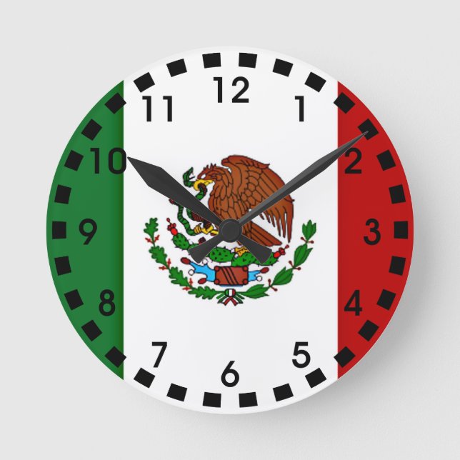 Flag of Mexico Round Clock (Front)