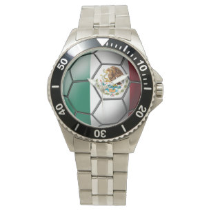 Flag of Mexico Soccer Ball Watch