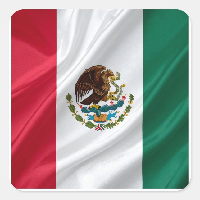 Flag of mexico square sticker (Front)
