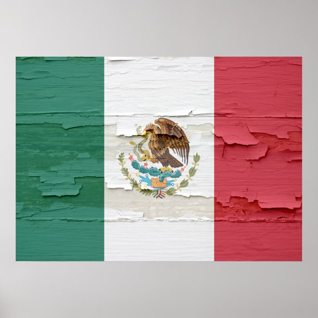 Flag of Mexico Weathered Poster (Front)