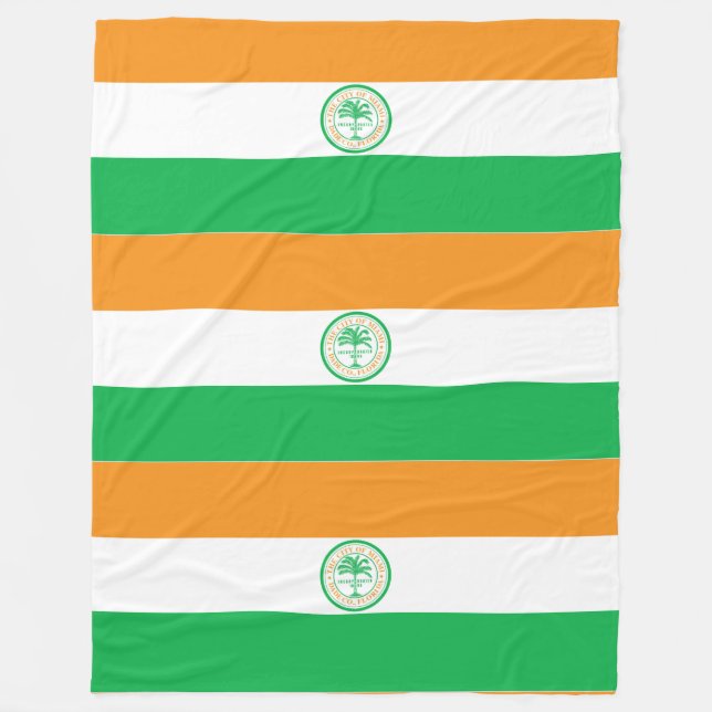 Flag of Miami, Florida Fleece Blanket (Front)