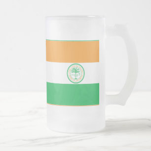 Flag of Miami, Florida Frosted Glass Beer Mug