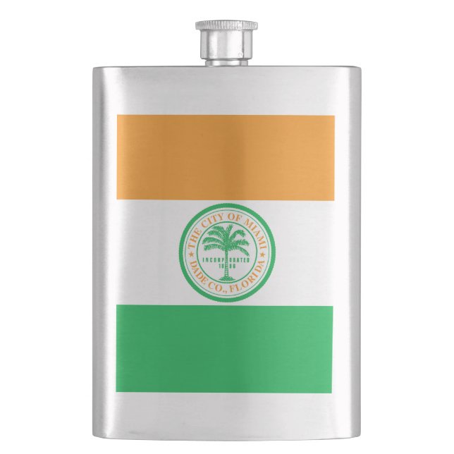 Flag of Miami, Florida Hip Flask (Front)