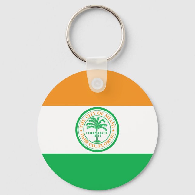 Flag of Miami, Florida Key Ring (Front)