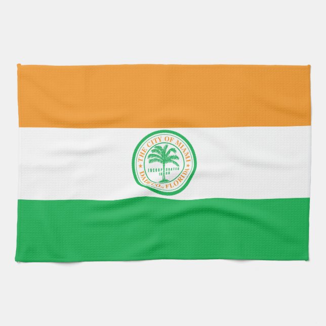 Flag of Miami, Florida Kitchen Towel (Horizontal)