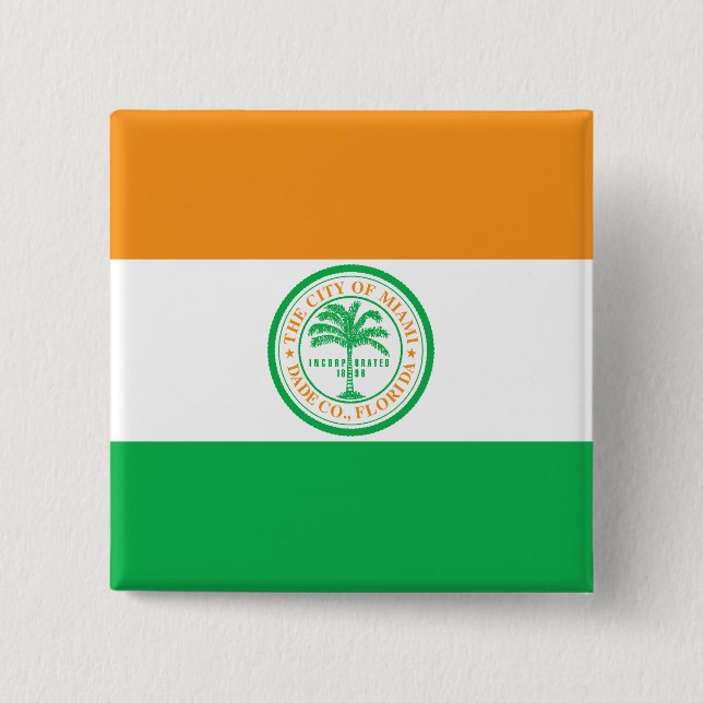 Flag of Miami, Florida Pinback Button (Front)