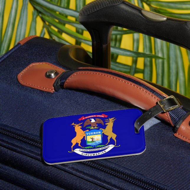 Flag of Michigan Luggage Tag (Front Insitu 3)