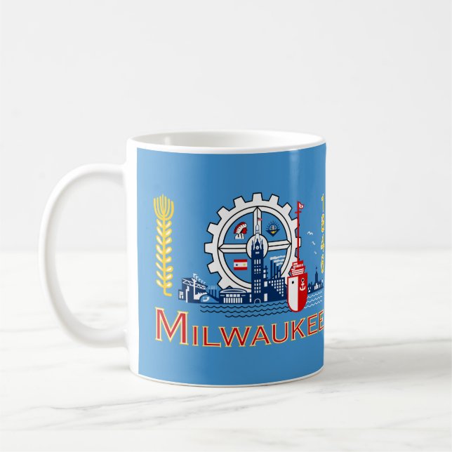 Flag of Milwaukee, Wisconsin Coffee Mug (Left)