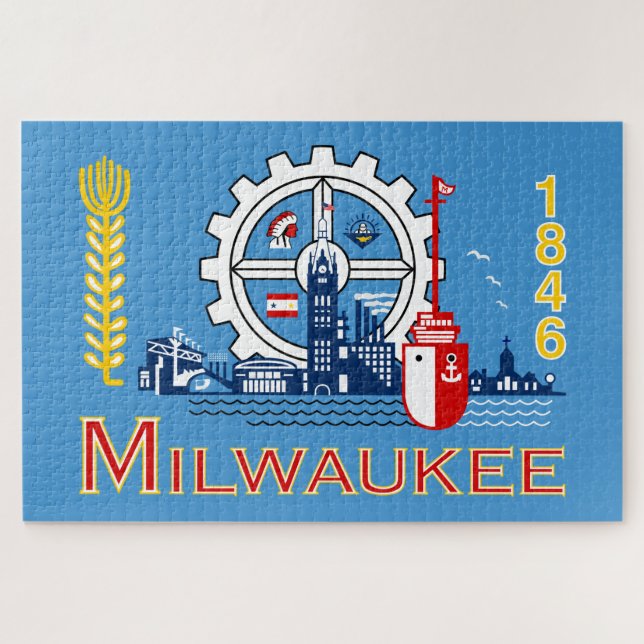 Flag of Milwaukee (Wisconsin) Jigsaw Puzzle (Horizontal)