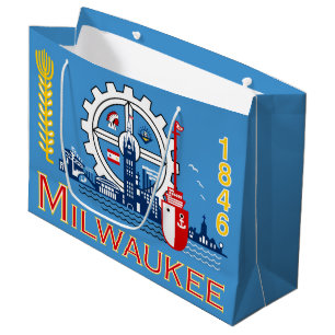 Flag of Milwaukee, Wisconsin Large Gift Bag