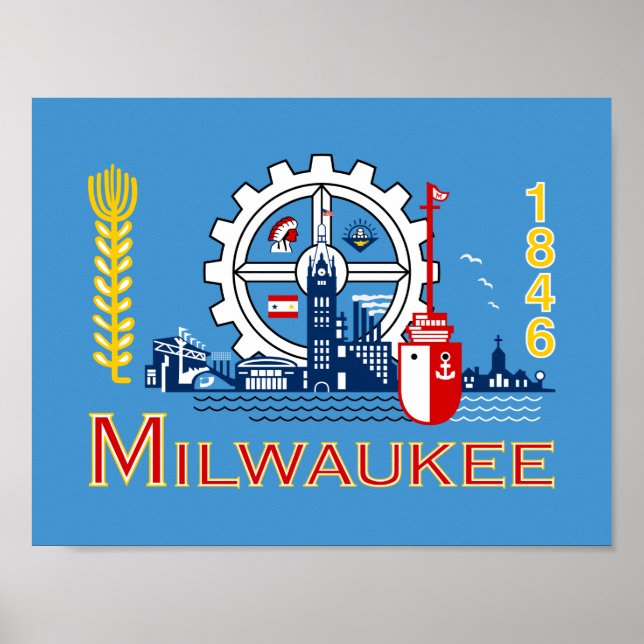 Flag of Milwaukee, Wisconsin Poster (Front)