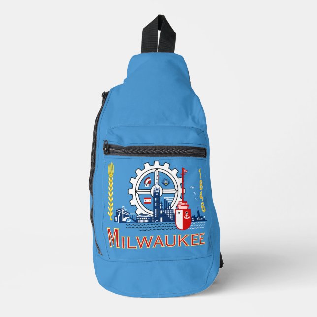 Flag of Milwaukee, Wisconsin  Sling Bag (Front)