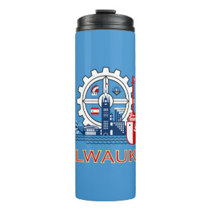 Flag of Milwaukee, Wisconsin Thermal Tumbler