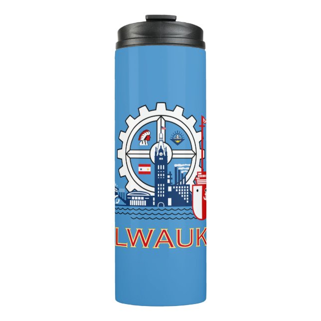 Flag of Milwaukee, Wisconsin Thermal Tumbler (Front)