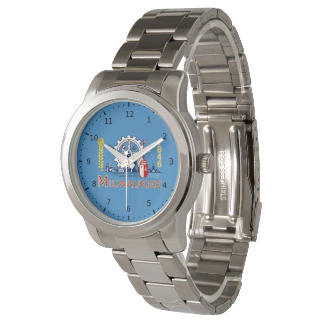 Flag of Milwaukee, Wisconsin Watch (Angled)
