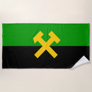 Flag of Miners and Mine Workers Beach Towel