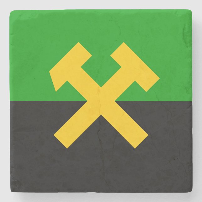Flag of Miners and Mine Workers Stone Coaster (Front)