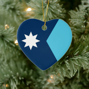 Flag of Minnesota Ceramic Tree Decoration