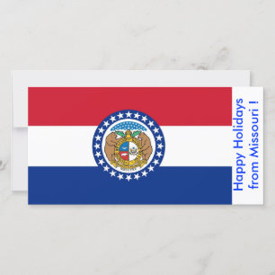 Flag of Missouri, Happy Holidays from U.S.A. Holiday Card