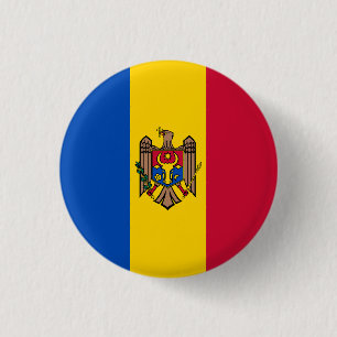 Flag of Moldova 3 Cm Round Badge