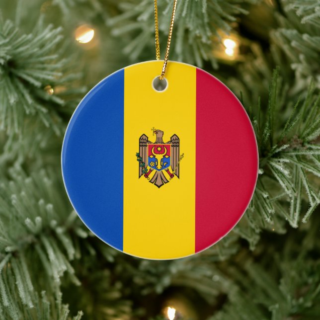 Flag of Moldova Ceramic Tree Decoration (Tree)
