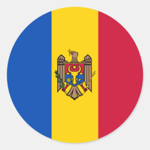 Flag of Moldova Classic Round Sticker