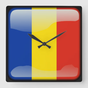 Flag of Moldova Square Wall Clock