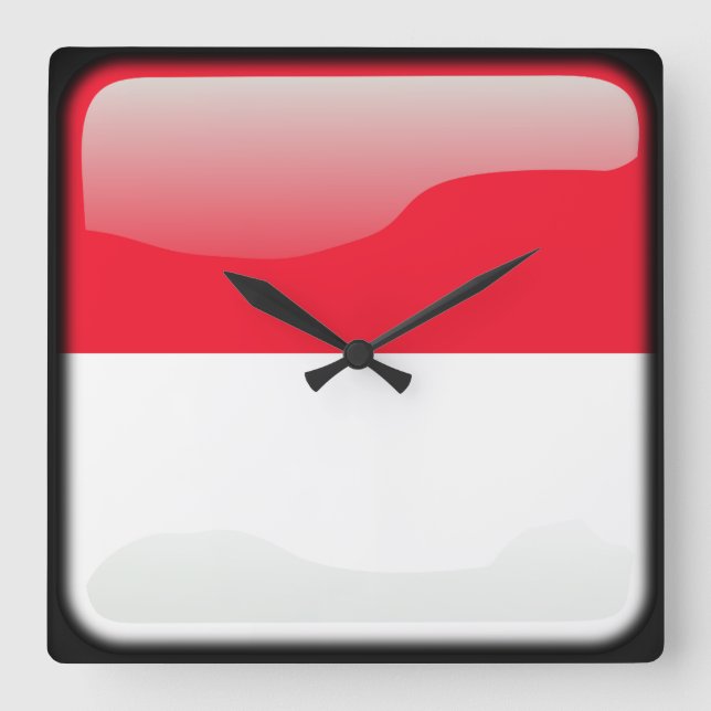 Flag of Monaco Square Wall Clock (Front)