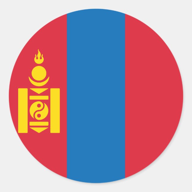 Flag of Mongolia Classic Round Sticker (Front)