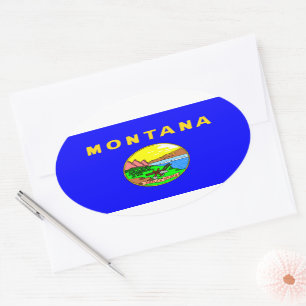 Flag of Montana, Big Sky Country Oval Sticker