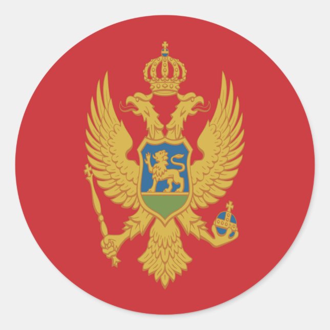 Flag of Montenegro Classic Round Sticker (Front)