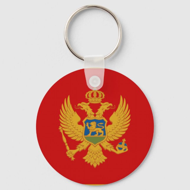 Flag of Montenegro Key Ring (Front)