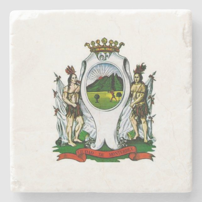 Flag of Monterrey, Nuevo León - MEXICO Stone Coaster (Front)