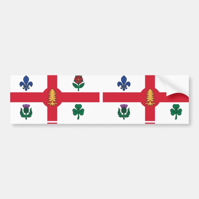 Flag of Montreal, Quebec Bumper Sticker (Front)