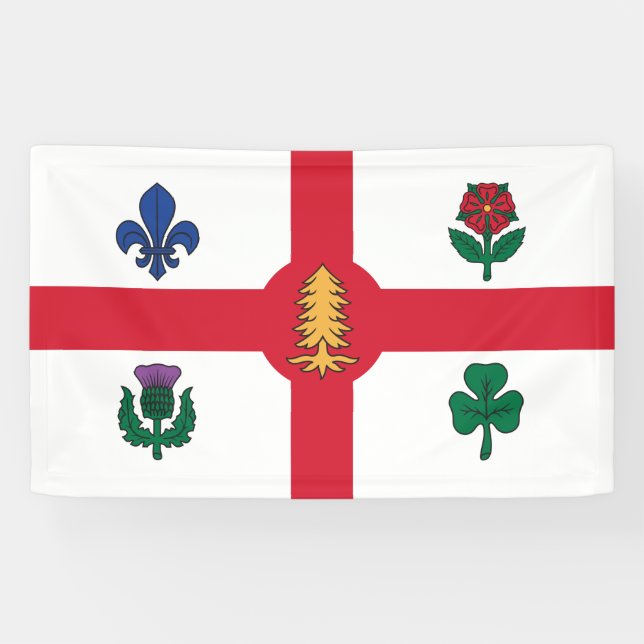 Flag of Montreal (Quebec, Canada) Banner (Horizontal)