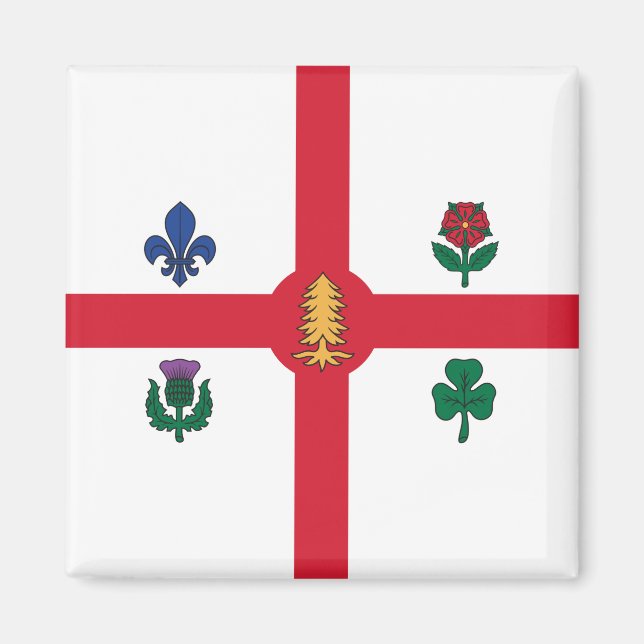 Flag of Montreal (Quebec, Canada) Magnet (Front)