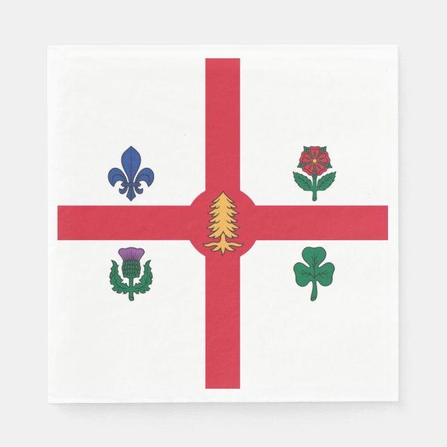 Flag of Montreal (Quebec, Canada) Napkin (Front)