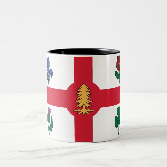 Flag of Montreal (Quebec, Canada) Two-Tone Coffee Mug (Center)