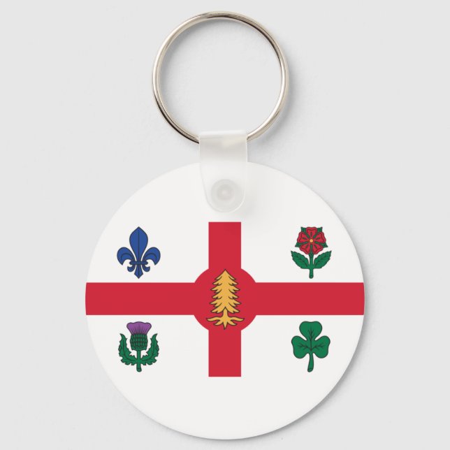 Flag of Montreal, Quebec Key Ring (Front)