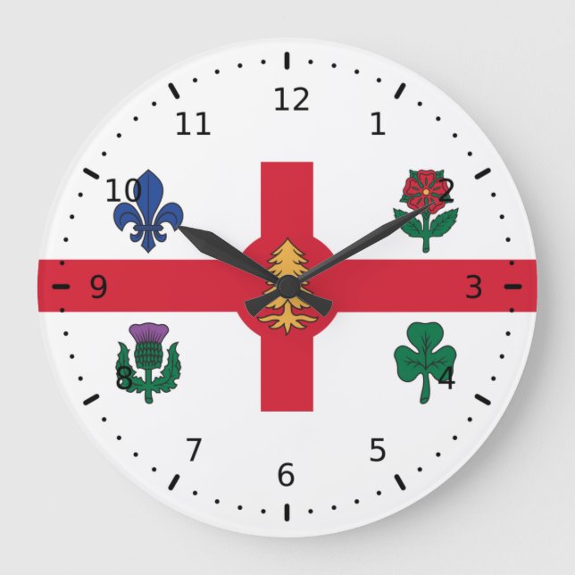 Flag of Montreal, Quebec Large Clock (Front)