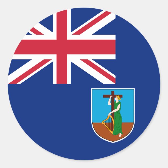 Flag of Montserrat Classic Round Sticker (Front)
