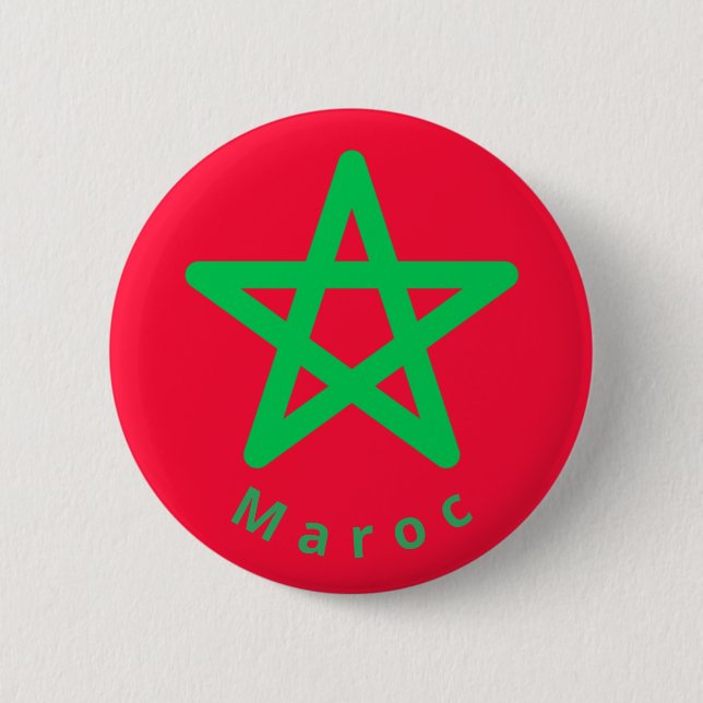 Flag of Morocco 6 Cm Round Badge (Front)