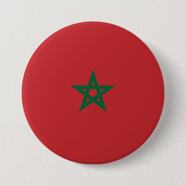 Flag of Morocco 7.5 Cm Round Badge (Front)