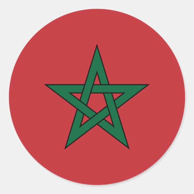 Flag of Morocco Classic Round Sticker (Front)