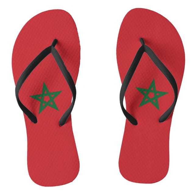 Flag of Morocco Flip Flops (Footbed)